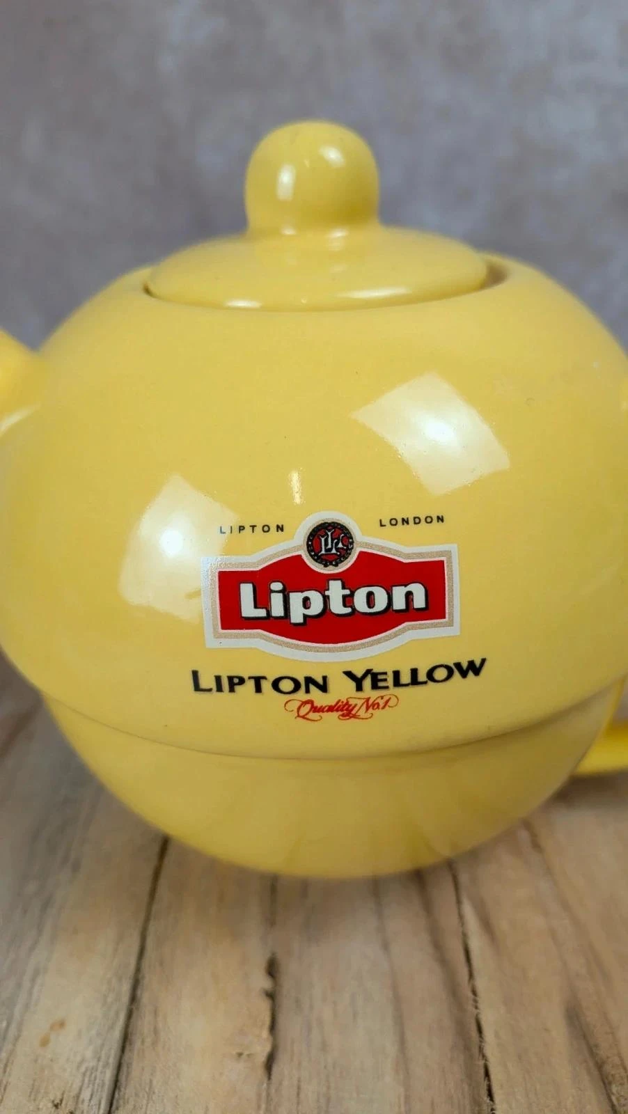 Ensemble Lipton vintage théière tasse empilable jaune – photo 3